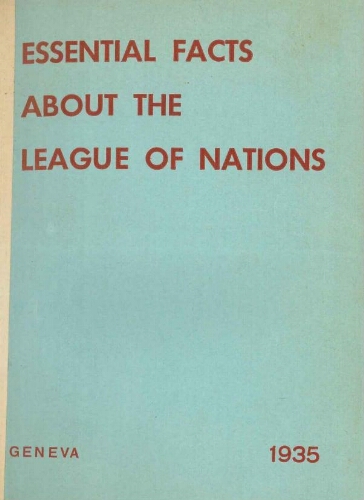 Essential Facts about the League of Nations (1935)