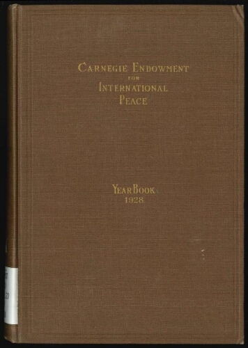 Carnegie Endowment for International Peace: Yearbook, 1928, n°17