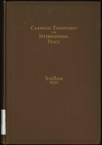 Carnegie Endowment for International Peace: Yearbook, 1935