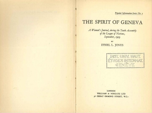 The Spirit of Geneva