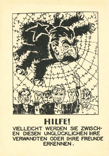 Hilfe! – Caricature of Stalin as a spider