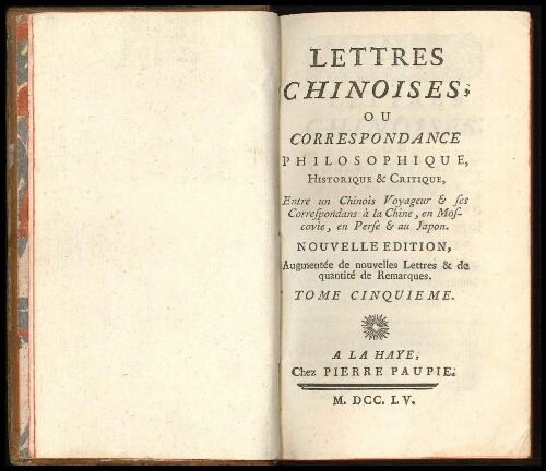 Lettres chinoises, tome V